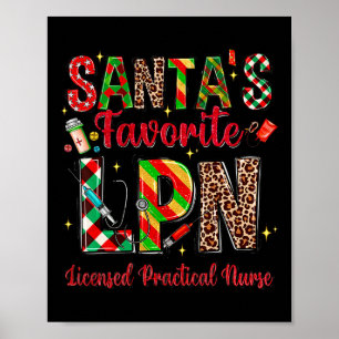 Santa's Favourite Lpn Licensed Practical Nurse Wom Poster