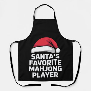 Santa's Favourite Mahjong Player Christmas Game Apron