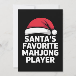 Santa's Favourite Mahjong Player Christmas Game Invitation