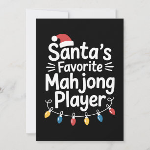 Santas Favourite Mahjong Player Christmas Holiday Invitation