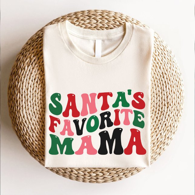 Santas Favourite Mama Groovy Christmas  T-Shirt (Santas Favorite Mama Groovy Christmas T-Shirt)