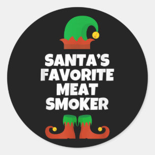 Santas Favourite Meat Smoker Christmas Funny Pj Sm Classic Round Sticker