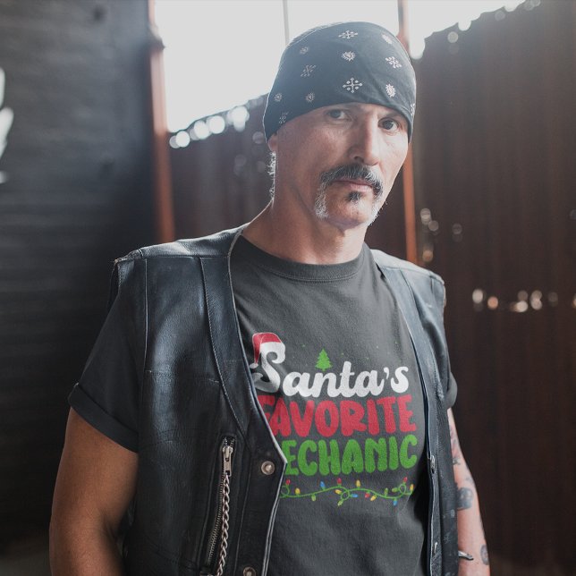 Santa's Favourite Mechanic Christmas Themed T-Shirt (Creator Uploaded)