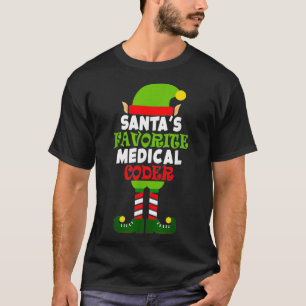 Santas Favourite Medical Coder Funny Christmas Vac T-Shirt