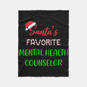 Santas Favourite Mental Health Counsellor Gift Fun Fleece Blanket