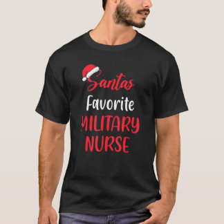 Santa's Favourite Military Nurse Christmas T-Shirt