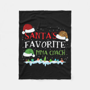 Santas Favourite MMA Coach Fun Christmas MMA Fleece Blanket