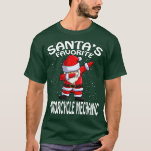 Santas Favourite Motorcycle Mechanic Christmas T-Shirt