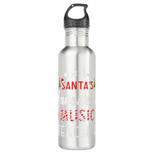 Santa's Favourite Music Teacher Musician Christmas 710 Ml Water Bottle