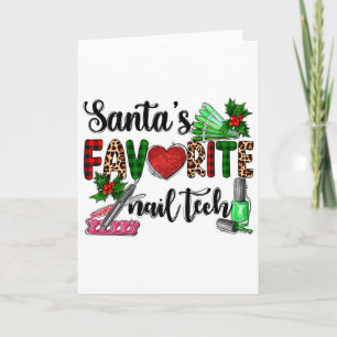Santa's Favourite Nail Tech Merry Christmas Xmas H Card