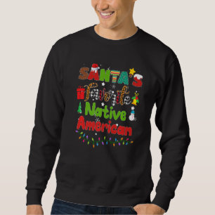 Santa's Favourite Native American Leopard Plaid Ch Sweatshirt
