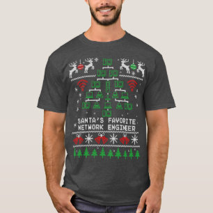 Santas Favourite Network Engineer Christmas for IT T-Shirt