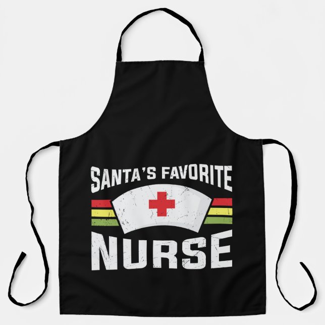 Santa's Favourite Nurse Apron (Front)