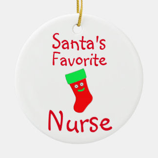 Santa's Favourite Nurse Ceramic Ornament