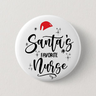 Santa's Favourite Nurse Christmas 6 Cm Round Badge