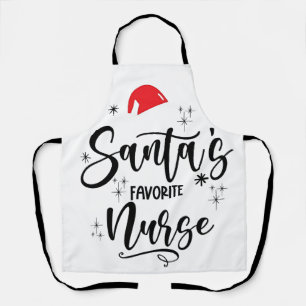 Santa's Favourite Nurse Christmas Apron
