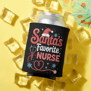 Santa's Favourite Nurse Christmas Can Cooler