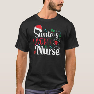 Santa's Favourite Nurse Christmas Christmas Nurs T-Shirt