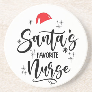 Santa's Favourite Nurse Christmas Coaster