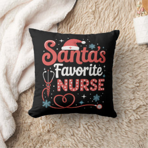Santa's Favourite Nurse Christmas  Cushion