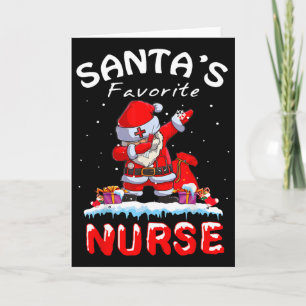 Santa's Favourite Nurse Christmas Fun Dabbing Sant Card