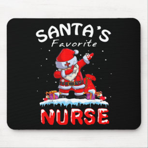 Santa's Favourite Nurse Christmas Fun Dabbing Sant Mouse Pad