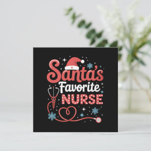 Santa's Favourite Nurse Christmas  Holiday Card