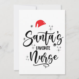 Santa's Favourite Nurse Christmas Invitation
