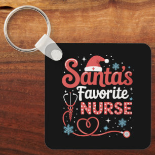 Santa's Favourite Nurse Christmas Key Ring