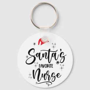Santa's Favourite Nurse Christmas Key Ring