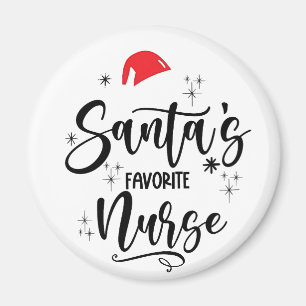 Santa's Favourite Nurse Christmas Magnet