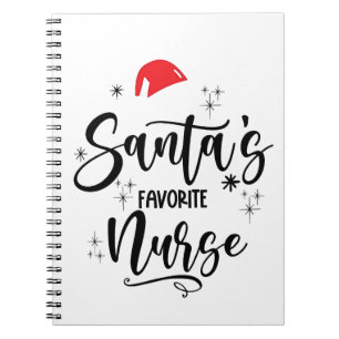 Santa's Favourite Nurse Christmas Notebook