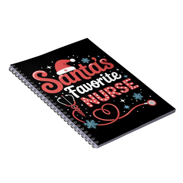 Santa's Favourite Nurse Christmas  Notebook (Right Side)