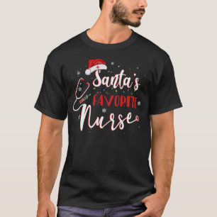 Santa's Favourite Nurse Christmas Nursing Medical T-Shirt