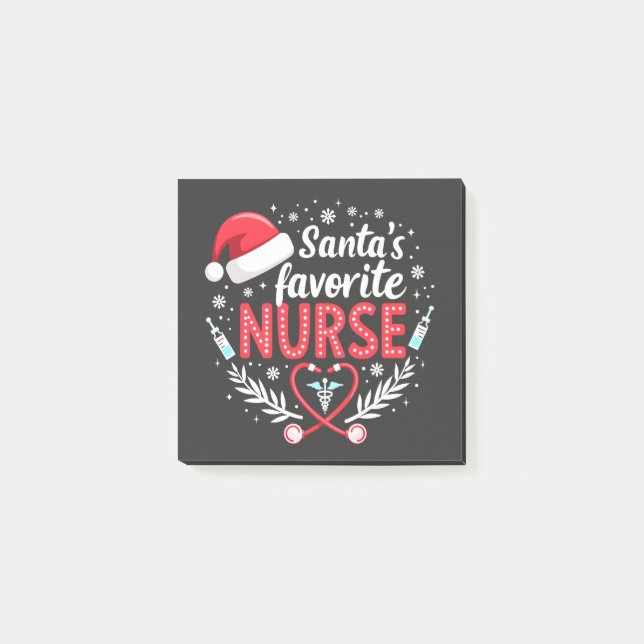 Santa's Favourite Nurse Christmas Nursing  Post-it Notes (Front)