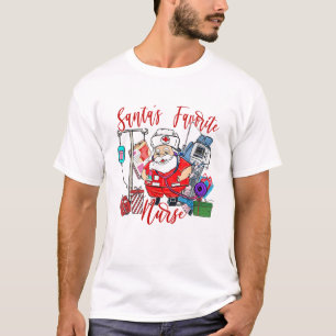 Santa's Favourite Nurse Christmas Nursing Santa Cl T-Shirt