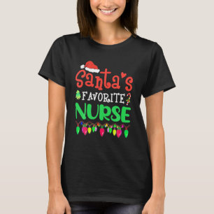 Santa's Favourite Nurse Christmas Santa Claus T-Shirt