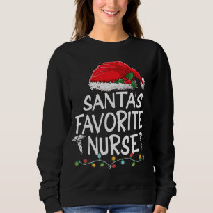 Santa's Favourite Nurse Christmas Santa Claus tree Sweatshirt