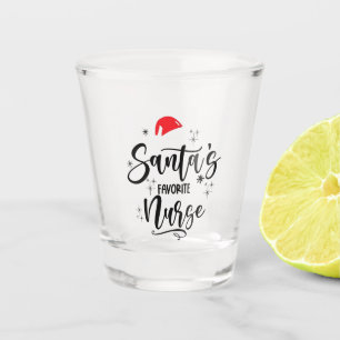 Santa's Favourite Nurse Christmas  Shot Glass