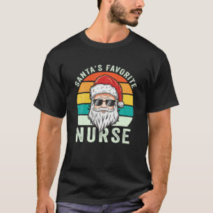 Santa's Favourite Nurse Funny Christmas Matching P T-Shirt