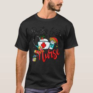 Santa's Favourite Nurse Hat Cute Merry Xmas Party T-Shirt
