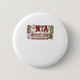Santa's Favourite Nurse, Merry Nurse, Nurse Christ 6 Cm Round Badge