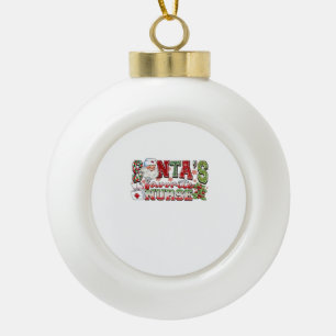 Santa's Favourite Nurse, Merry Nurse, Nurse Christ Ceramic Ball Christmas Ornament