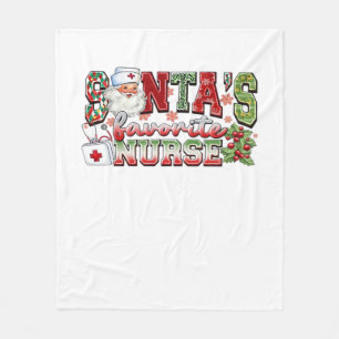 Santa's Favourite Nurse, Merry Nurse, Nurse Christ Fleece Blanket