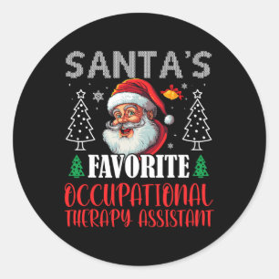 Santa's Favourite Occupational Therapy Istant Chri Classic Round Sticker