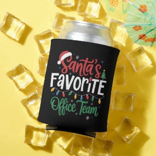 Santa's Favourite Office Team Christmas Funny Work Can Cooler