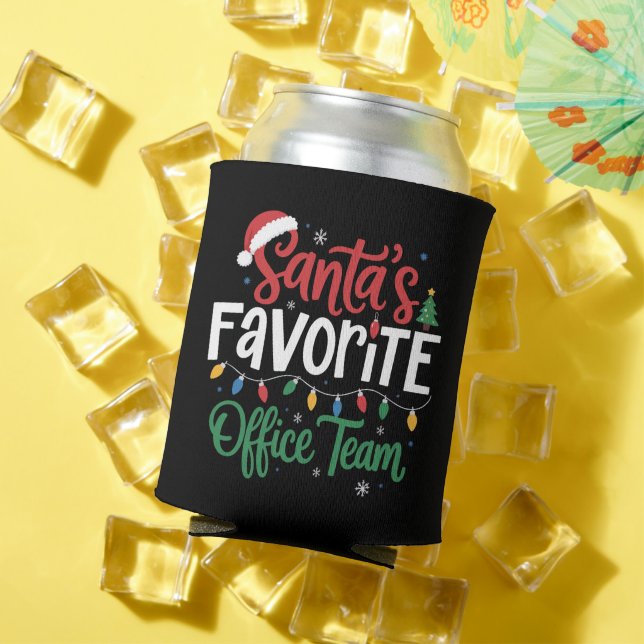 Santa's Favourite Office Team Christmas Funny Work Can Cooler (In Situ Summer)