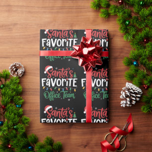 Santa's Favourite Office Team Christmas Funny Work Wrapping Paper