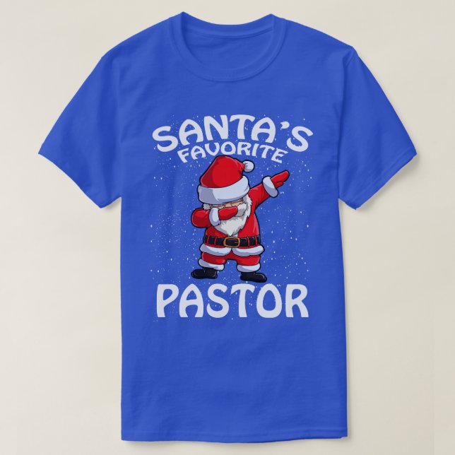 Santas Favourite Pastor Christmas T-Shirt (Design Front)