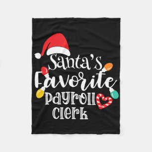 Santa's Favourite Payroll Clerk Christmas Lights S Fleece Blanket